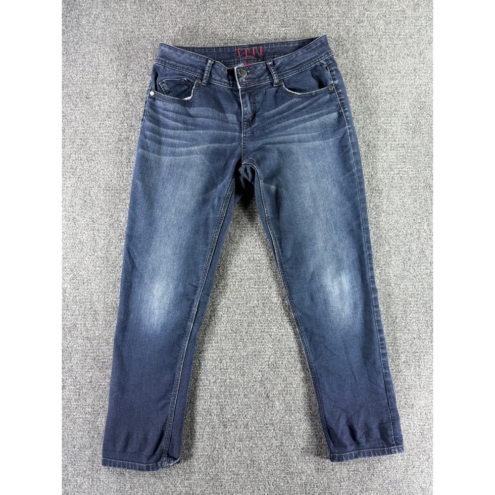 Elle Paris Womens Dark Wash Straight Leg Stretch Denim Jeans Size 6 RN73277